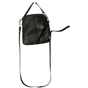 Coach # 43112 Black Leather Bag with Burgundy Interior